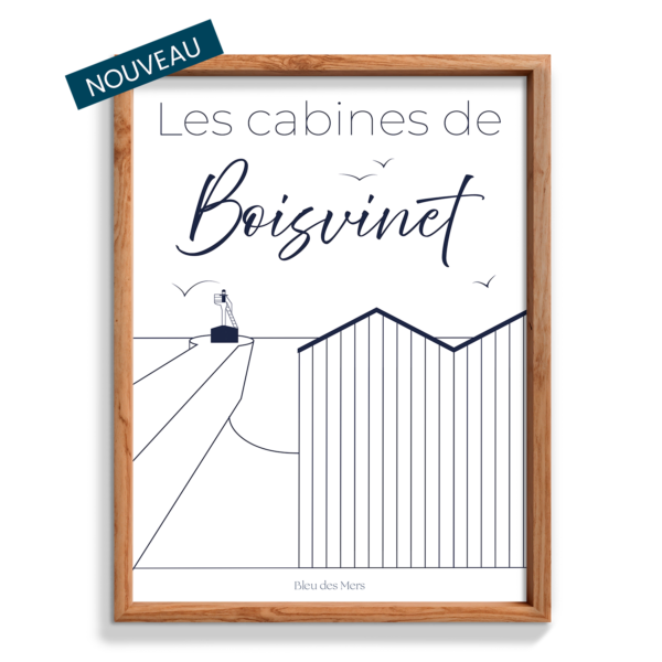 Affiche les cabines de Boisvinet A4 - Bleu des Mers - Julie Aoutin studio graphique