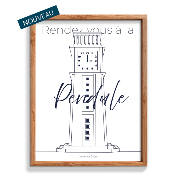 Affiche Rendez-vous à la pendule A4 - Bleu des Mers - Julie Aoutin studio graphique