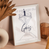 Affiche le passage du Gois A4 - Bleu des Mers - Julie Aoutin studio graphique