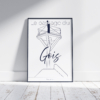 Affiche le passage du Gois A4 - Bleu des Mers - Julie Aoutin studio graphique