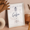 Affiche le phare du Gabio A4 - Bleu des Mers - Julie Aoutin studio graphique