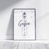 Affiche le phare du Gabio A4 - Bleu des Mers - Julie Aoutin studio graphique