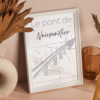 Affiche le pont de Noirmoutier A4 - Bleu des Mers - Julie Aoutin studio graphique